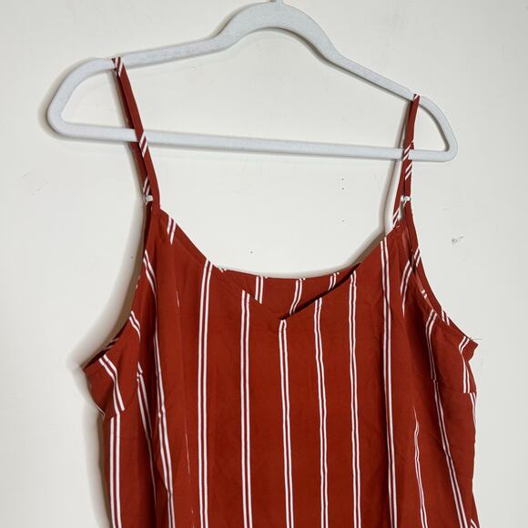 41 Hawthorn V-Neck Tank Top XL NWT Red White Stripe Sleeveless Adjustable Straps - Picture 3 of 8
